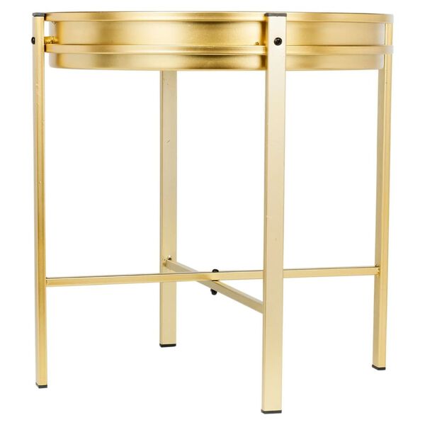 Home&Styling Side Table with Clock Gold