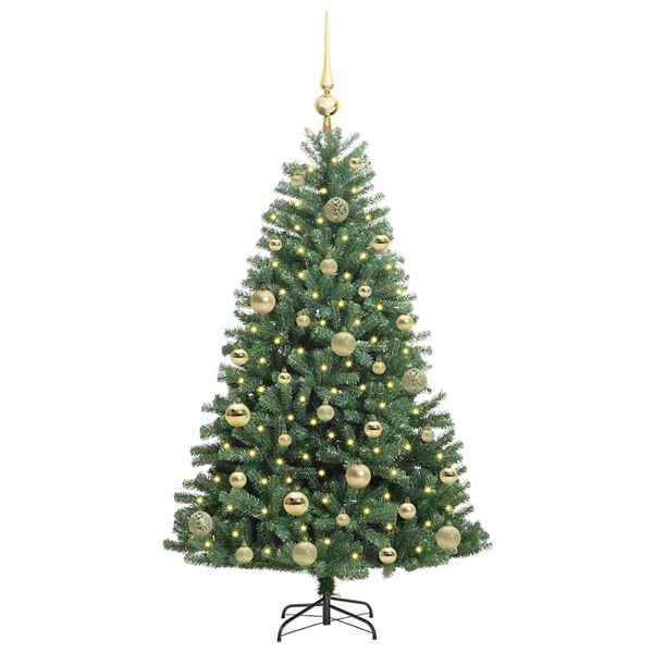 vidaXL Artificial Hinged Christmas Tree Green 120 cm PVC and Metal