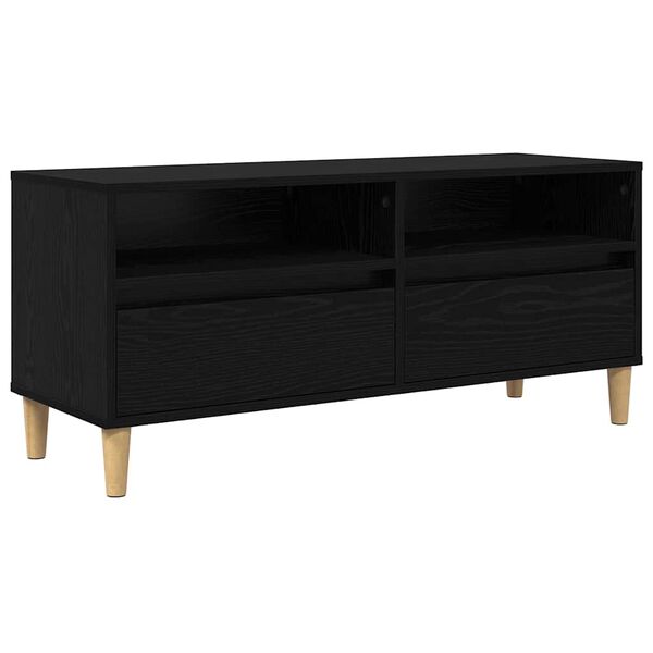 vidaXL TV Cabinet Black Oak 100 x 34.5 x 44.5 cm Engineered Wood