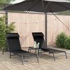vidaXL Sunloungers 2-person 3 pcs Black and Anthracite Steel