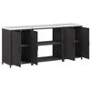 vidaXL Kitchen Storage Set with Shelf with Storage 3 pcs Black Steel