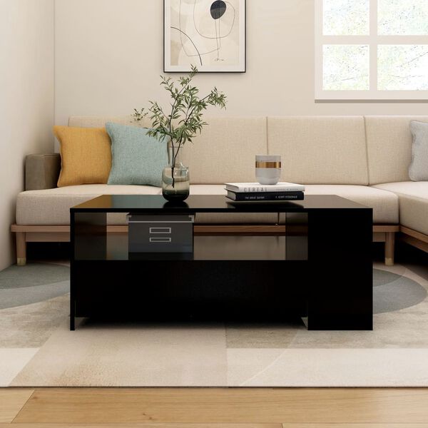 vidaXL Coffee Table Black 102x55x42 cm Engineered Wood