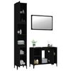 vidaXL 3 Piece Bathroom Furniture Set Black Engineered Wood