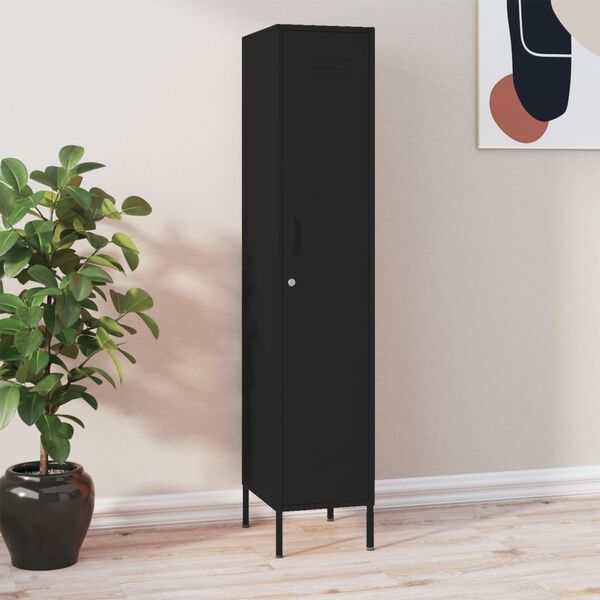 vidaXL Locker Cabinet Black 35x46x180 cm Steel