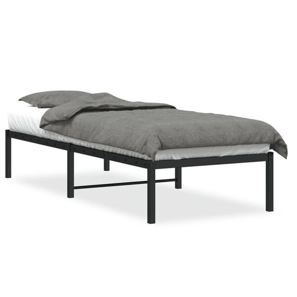 vidaXL Metal Bed Frame without Mattress Black 75x190cm