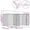 vidaXL Dog Cage 2 pcs Silver 400 x 200 x 258 cm Steel and PE