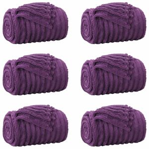 vidaXL Throw Blankets 6 pcs Purple 150 x 130 cm 2.85 kg Fleece