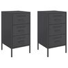 vidaXL Bedside Cabinet | Set of 2 | Black | Cold-rolled steel | Medium