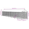 vidaXL Outdoor Dog Kennel with Roof Silver 2x14x2.5 m Galvanised Steel