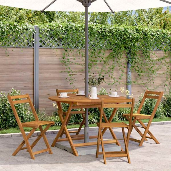 vidaXL Folding Garden Table 110 cm Solid Acacia Wood