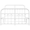 vidaXL Metal Bed Frame without Mattress with Footboard White 120x200cm