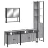vidaXL 4 Piece Bathroom Furniture Set Grey Sonoma Engineered Wood