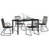 vidaXL Garden Dining Set 5 pcs Black PVC rattan