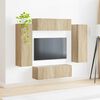 vidaXL TV Wall Cabinet Set 4 pcs Sonoma Oak Engineered Wood