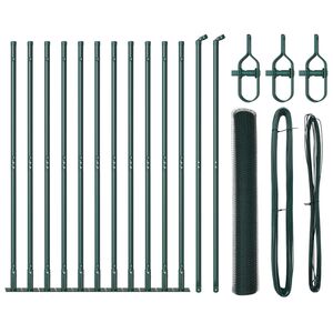 vidaXL Hexagonal Fence with Concrete Base 25 x 1.2 m PVC-Coated Steel