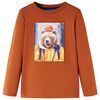 vidaXL Kids'T-shirt with Long Sleeves Burnt Orange 128