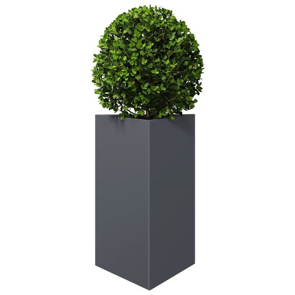 vidaXL Garden Planters 2 pcs Anthracite Triangular 50x43x75 cm Steel