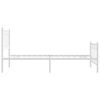 vidaXL Metal Bed Frame without Mattress with Footboard White 100x200cm