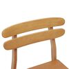 vidaXL Dining Chair 2 pcs Natural Solid Wood