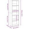 vidaXL Bookcase Concrete Grey 60x30x189 cm Engineered Wood