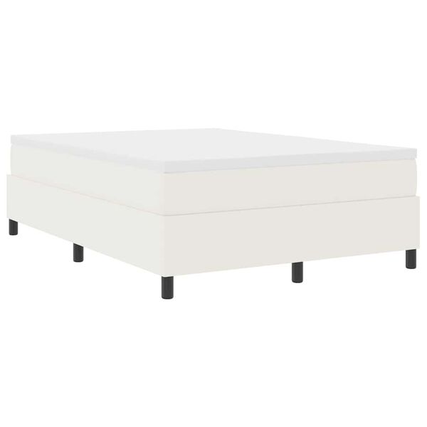 vidaXL Platform Bed Frame Cream 140 x 190 cm Fabric