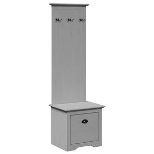 vidaXL Hallway Cabinet with Hooks BODO Grey 50x40x157 cm
