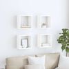 vidaXL Wall Cube Shelves 4 pcs High Gloss White 30x15x30 cm