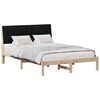 vidaXL Bed Frame with Headboard Black 140 x 200 cm Solid Pine Wood