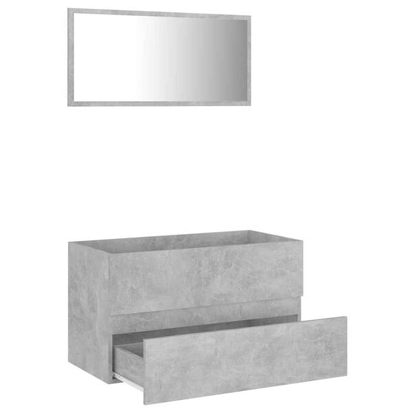 vidaXL 2 Piece Bathroom Furniture Set Concrete Grey Engineered Wood