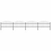 vidaXL Garden Fence with Spear Top Steel 671x125 cm Black