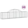 vidaXL Arched Gabion Baskets 9 pcs 200x30x40/60 cm Galvanised Iron