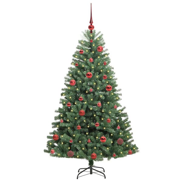 vidaXL Artificial Hinged Christmas Tree Green 150 cm PVC and Metal