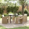 vidaXL Garden Dining Set 5 pcs Beige Poly Rattan