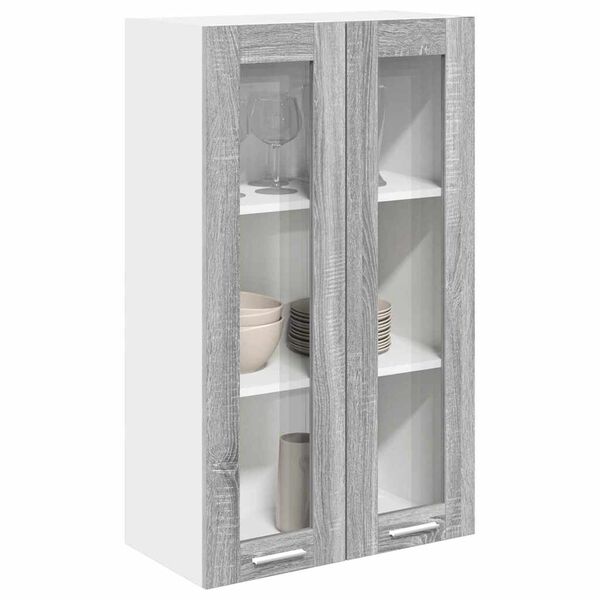 vidaXL Hanging Cabinet Grey Sonoma 60 x 31 x 100 cm Engineered Wood
