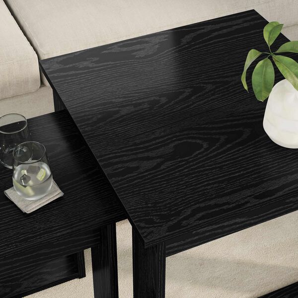 vidaXL Coffee Table Set 2 pcs Black Oak Engineered Wood