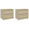 vidaXL Bed Cabinets 2 pcs Sonoma Oak 50x39x43,5 cm Engineered Wood