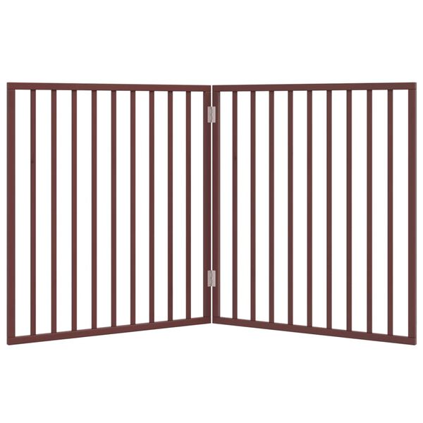 vidaXL Dog Gate Foldable 2 Panels Brown 160 cm Poplar Wood