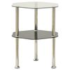 vidaXL 2-Tier Side Table Transparent & Black 38x38x50cm Tempered Glass