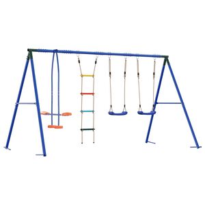 vidaXL Outdoor Swing Set Multicolour Steel and PE