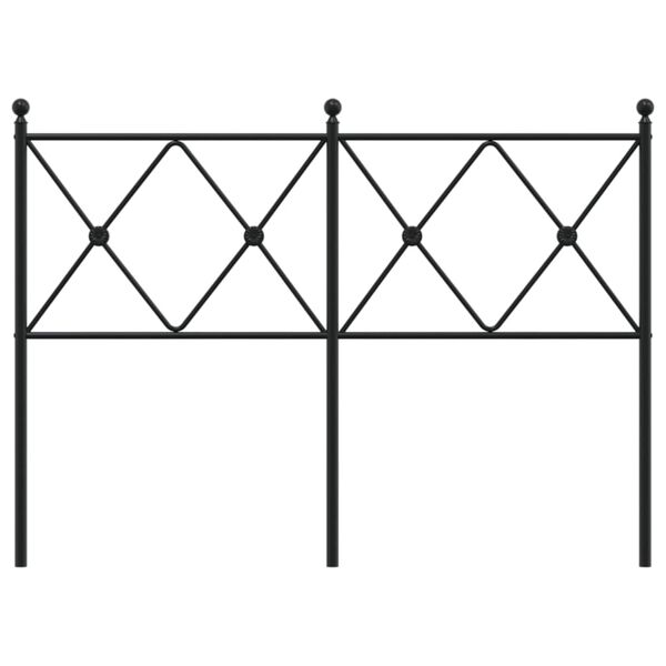 vidaXL Metal Headboard Black 120cm