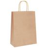 vidaXL Paper Bags 250 pcs with Handles Brown 26x12x35 cm