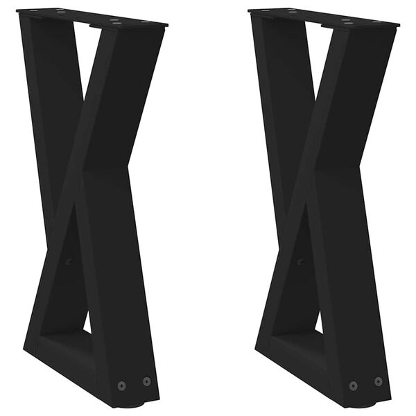 vidaXL Coffee Table Legs 2 pcs Black 28x(42-43.3) cm Steel