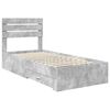 vidaXL Bed Frame Concrete Grey and Silver 70 x 190 cm Engineered Wood