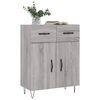 vidaXL Sideboard Grey Sonoma 69.5x34x90 cm Engineered Wood