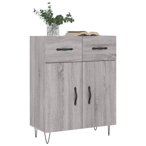vidaXL Sideboard Grey Sonoma 69.5x34x90 cm Engineered Wood
