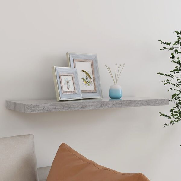 vidaXL Floating Wall Shelf Concrete Grey 80x23.5x3.8 cm MDF