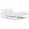 vidaXL Bed Frame without Mattress White Solid Pine Wood 160x200 cm