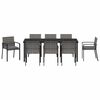 vidaXL Garden Dining Set 9 pcs Grey Powder-Coated Steel