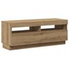 vidaXL TV Cabinet with LED Lights Artisian Oak 100x35x40 cm Engineered Wood