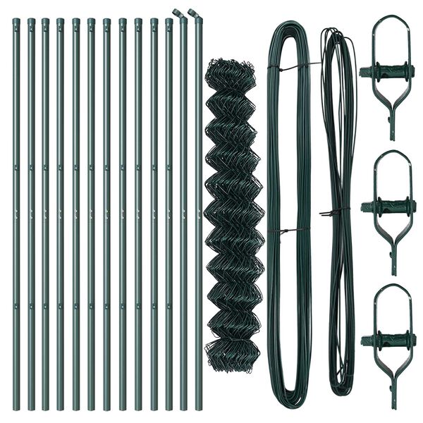 vidaXL Fence Post Green 25 x 1 m (40 x 40 mm mesh) Steel and PVC